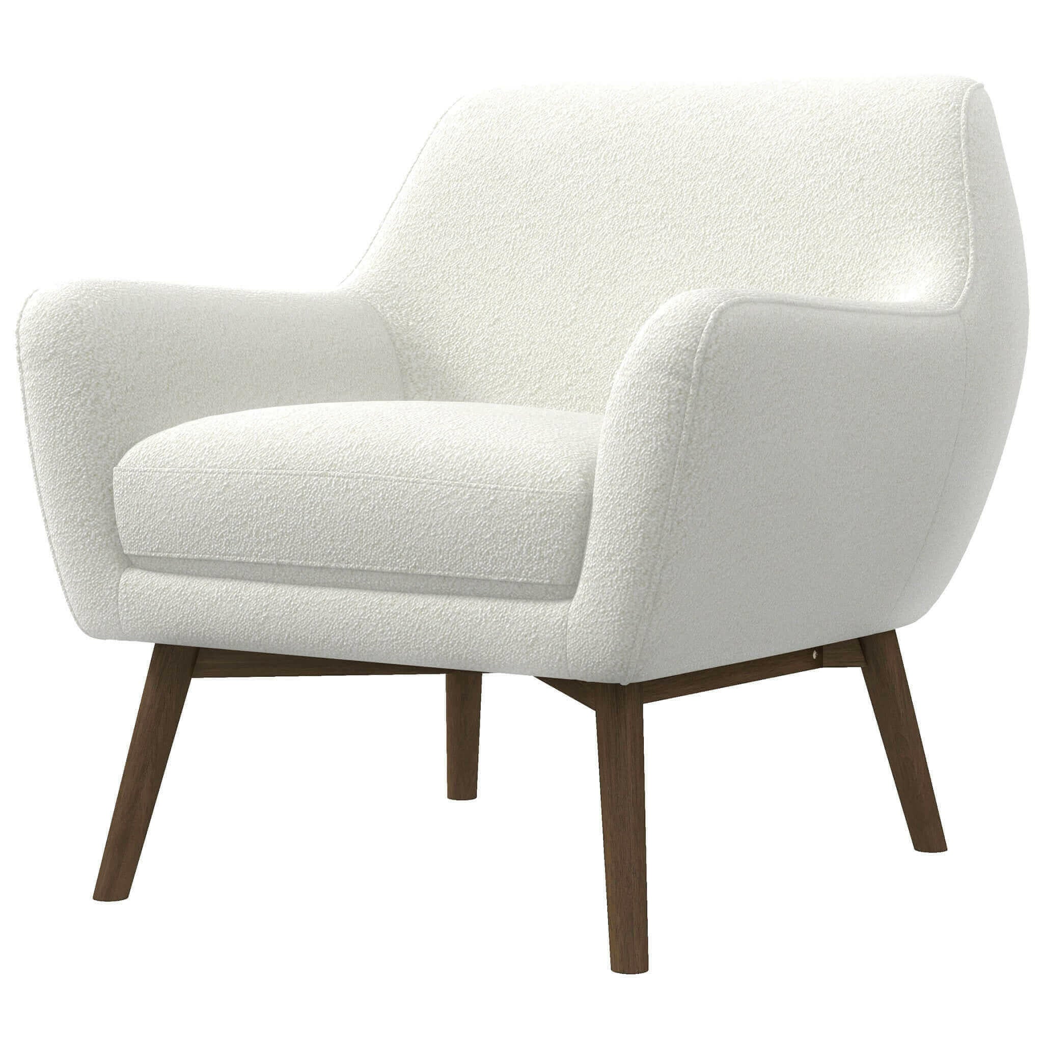 Panom White Boucle Lounge Chair.