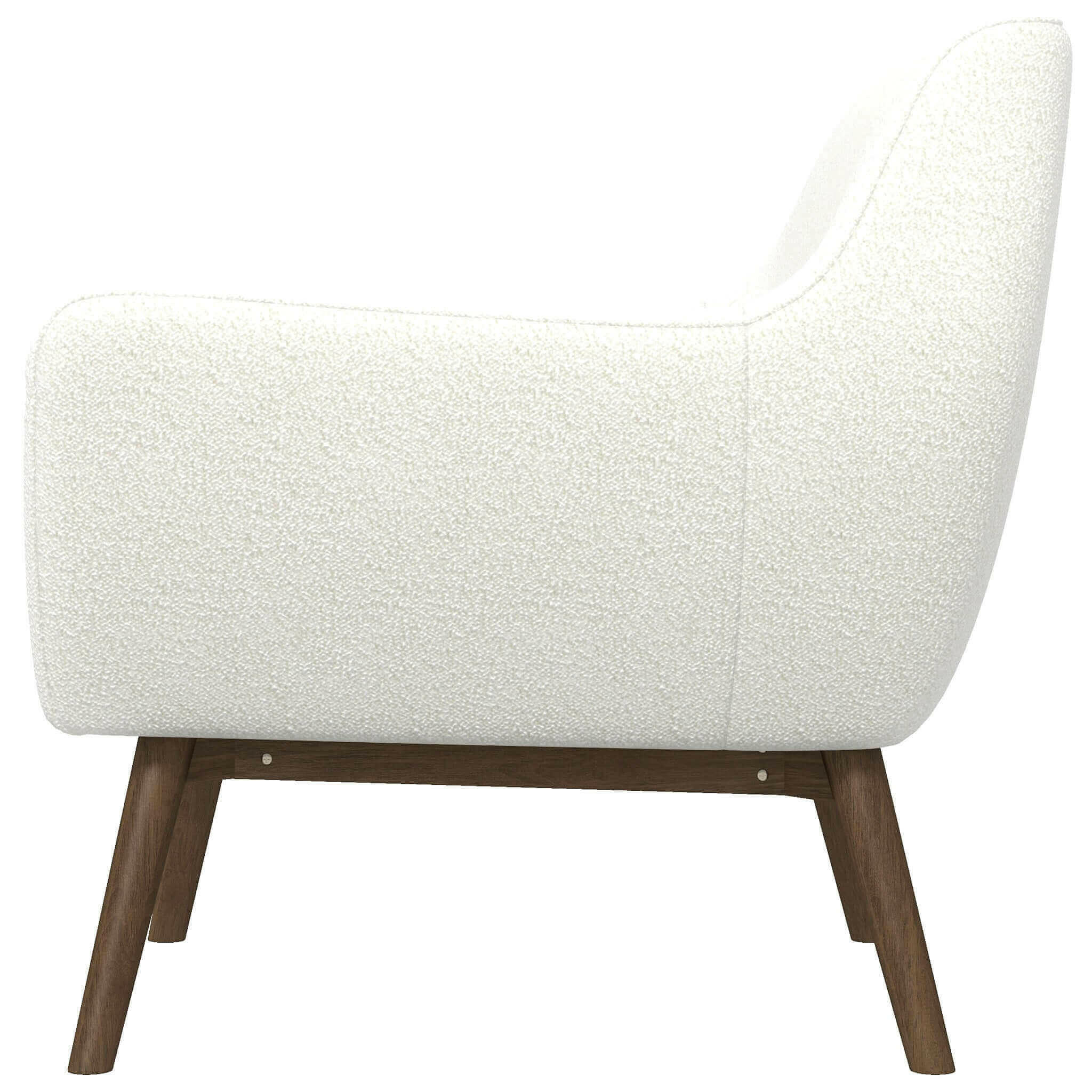 Panom White Boucle Lounge Chair.