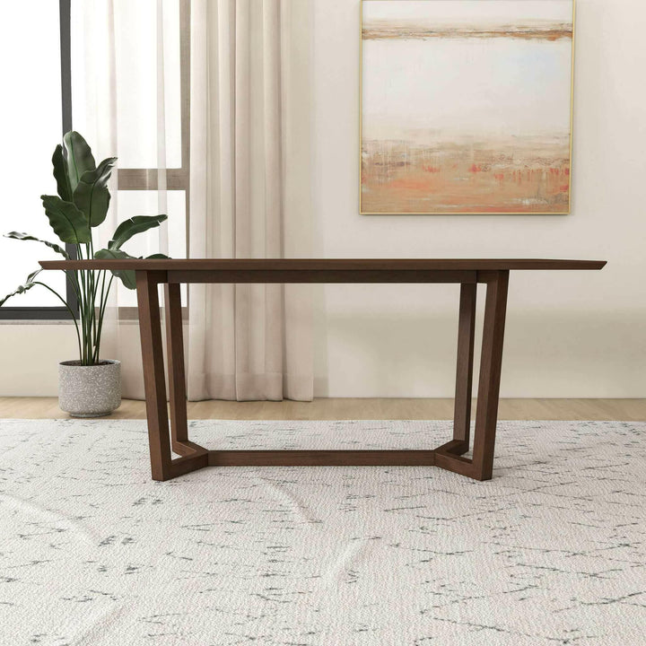 Marina Solid Wood Dining Table In Brown.