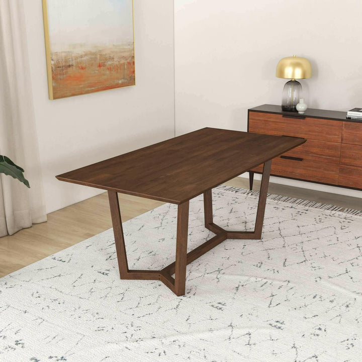 Marina Solid Wood Dining Table In Brown.