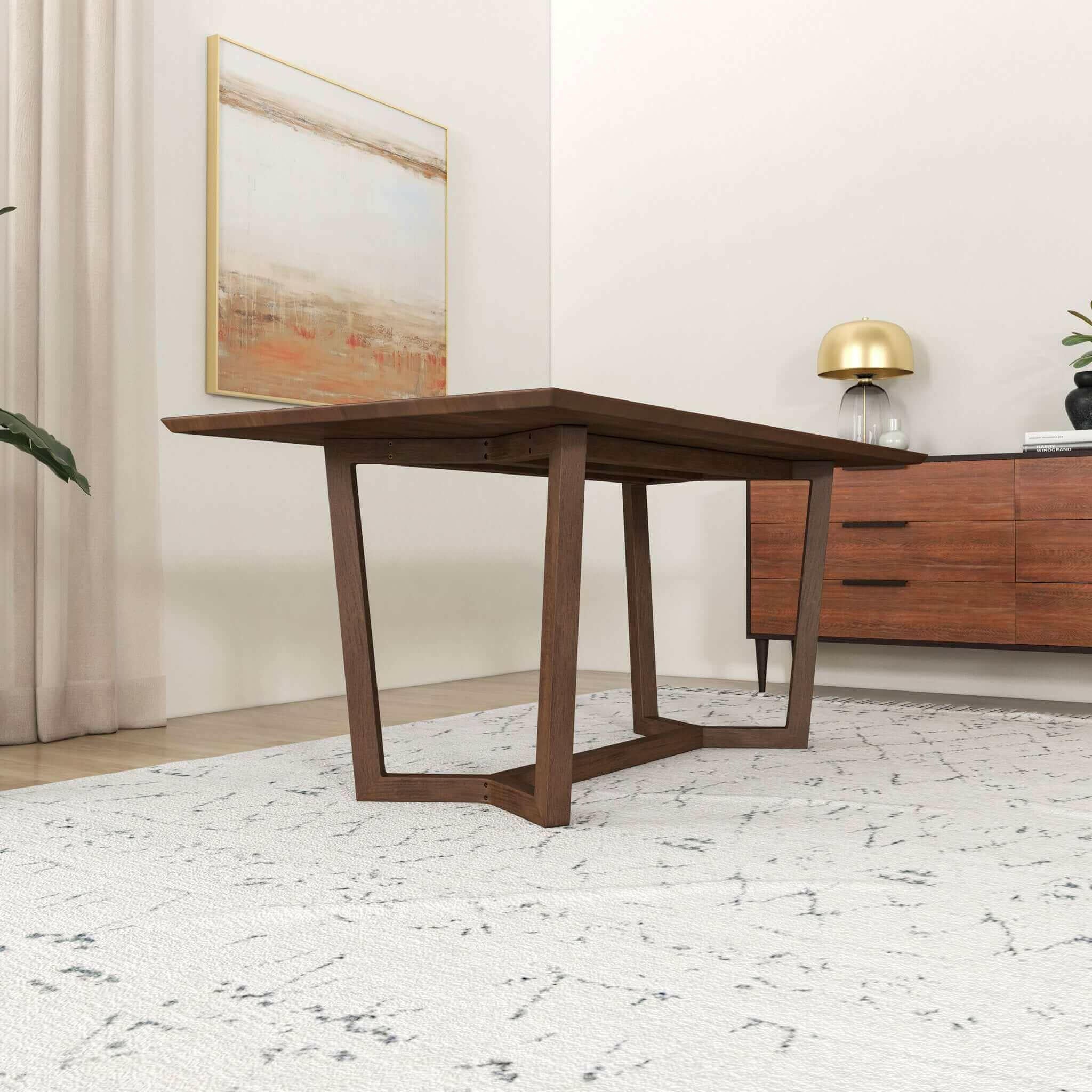 Marina Solid Wood Dining Table In Brown.