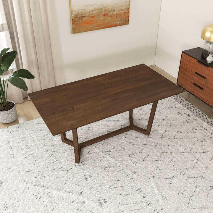 Marina Solid Wood Dining Table In Brown.