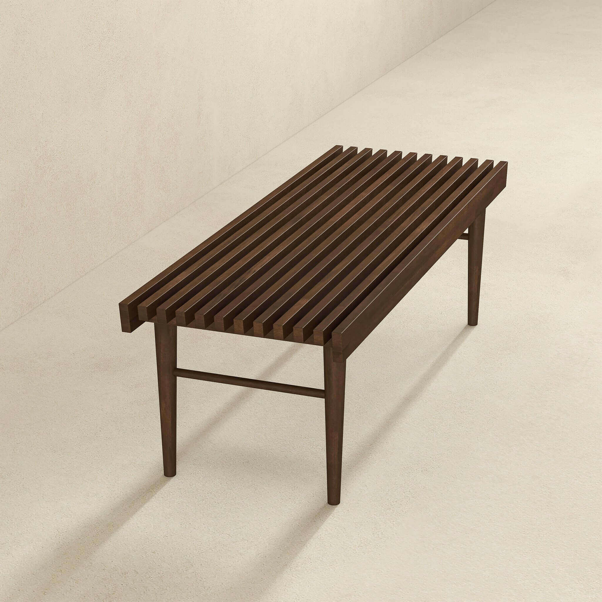 Mia Mid Century Modern Solid Wood Bench.