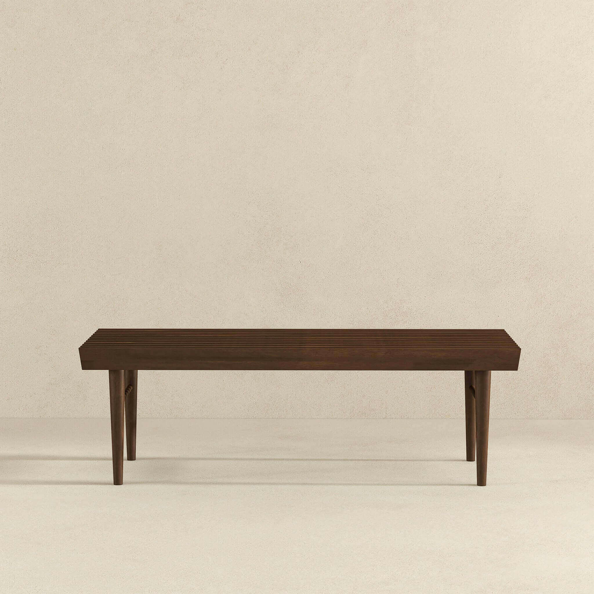 Mia Mid Century Modern Solid Wood Bench.