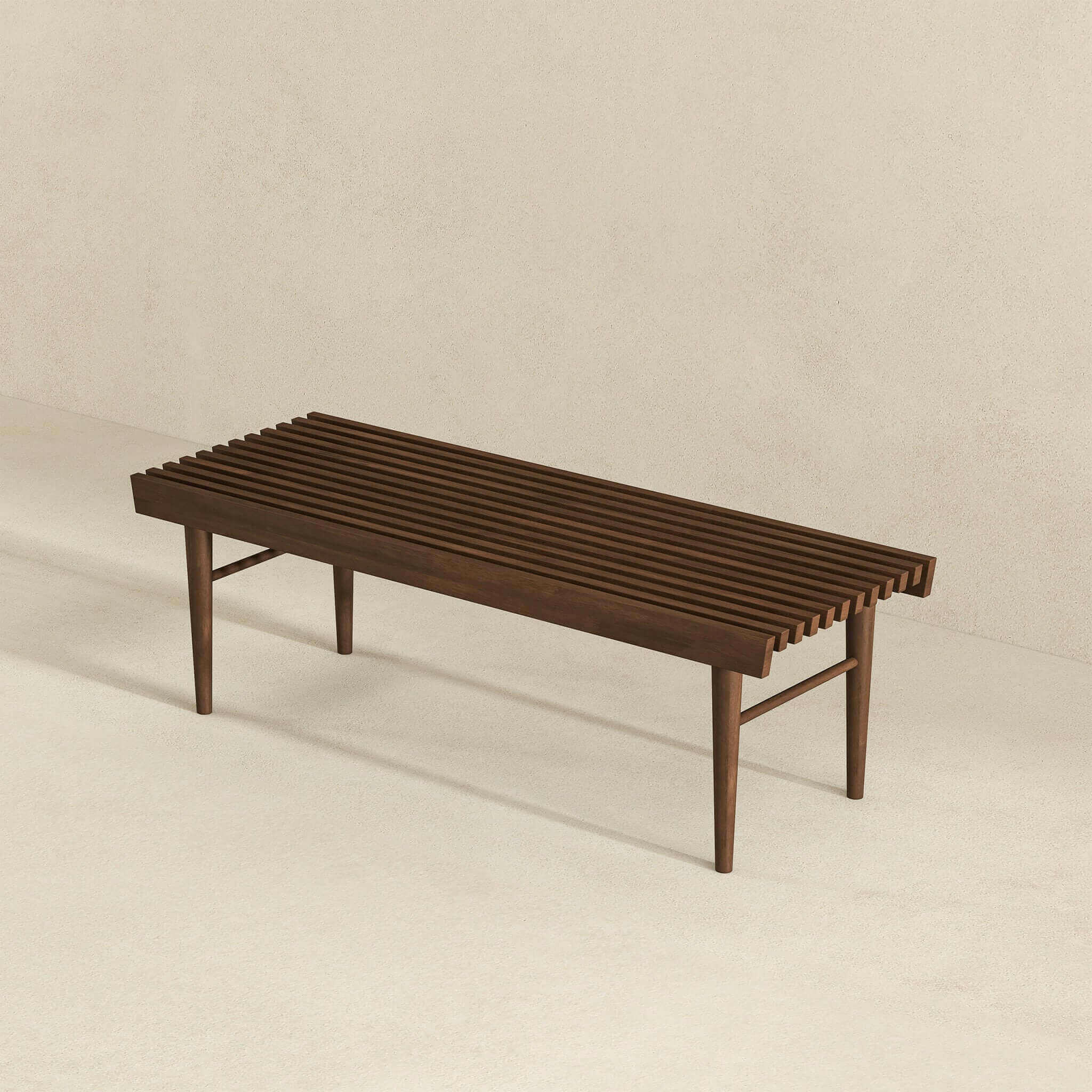 Mia Mid Century Modern Solid Wood Bench.