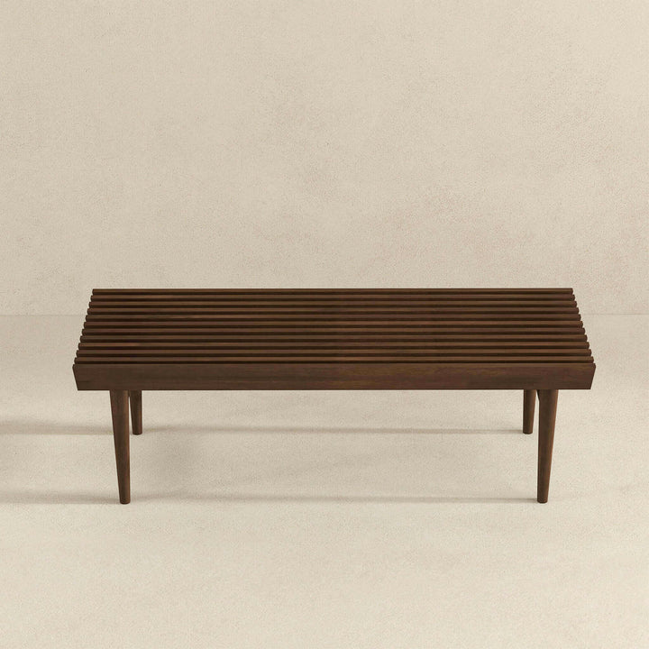 Mia Mid Century Modern Solid Wood Bench.