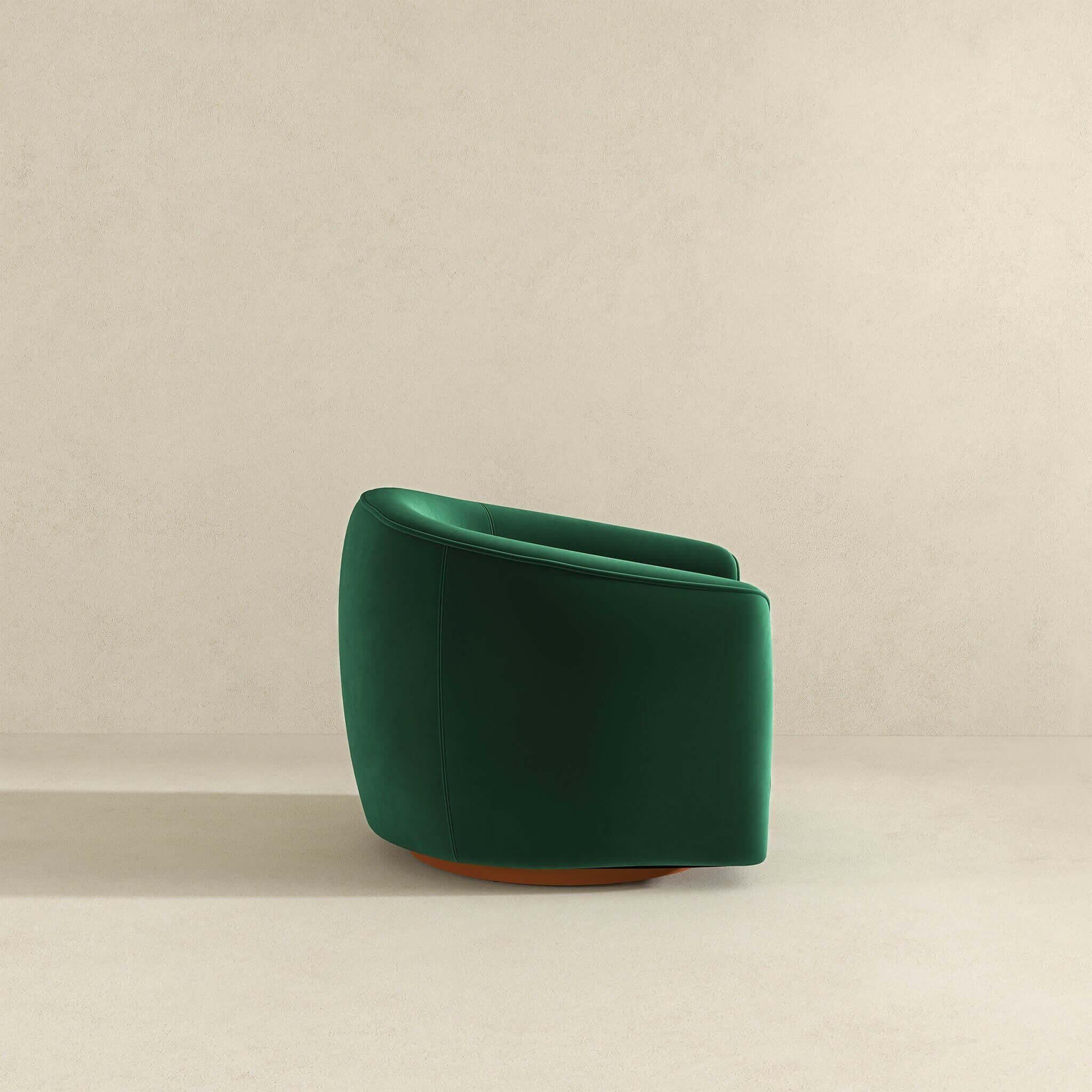 Elise Mid Century Modern Dark Green Velvet Swivel Chair.