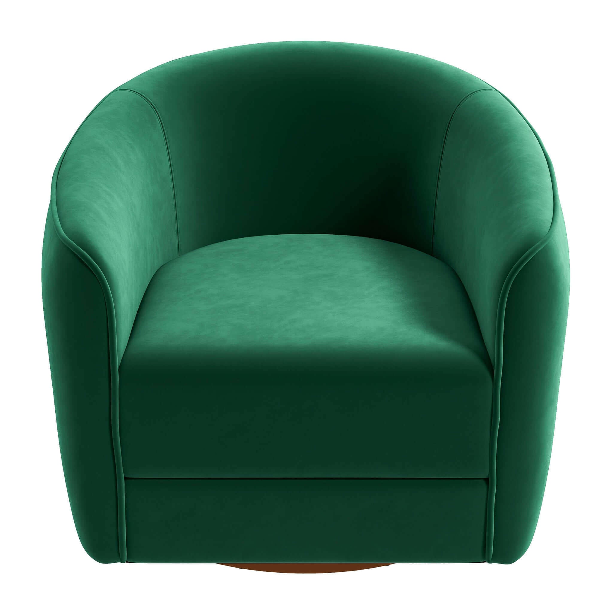 Elise Mid Century Modern Dark Green Velvet Swivel Chair.