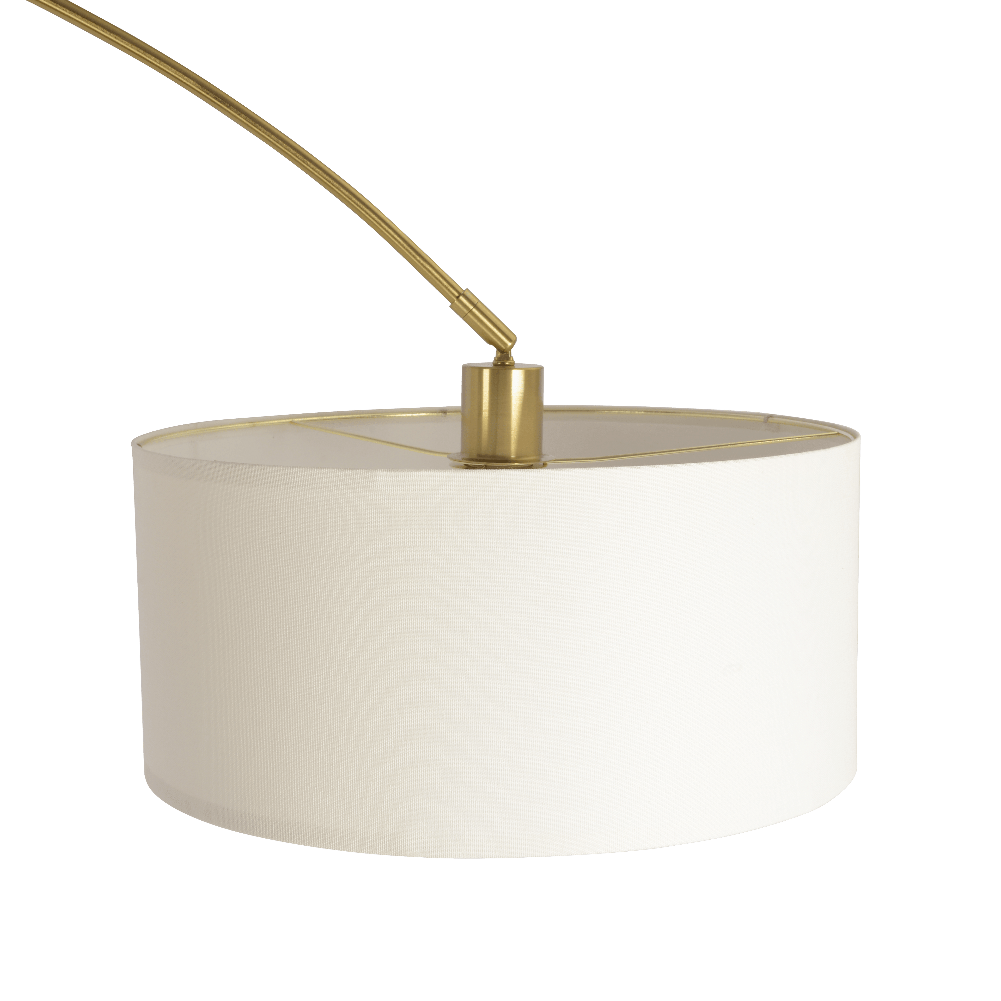 Ambient Arch Gold Brass Floor Lamp with Large Linen Shade.