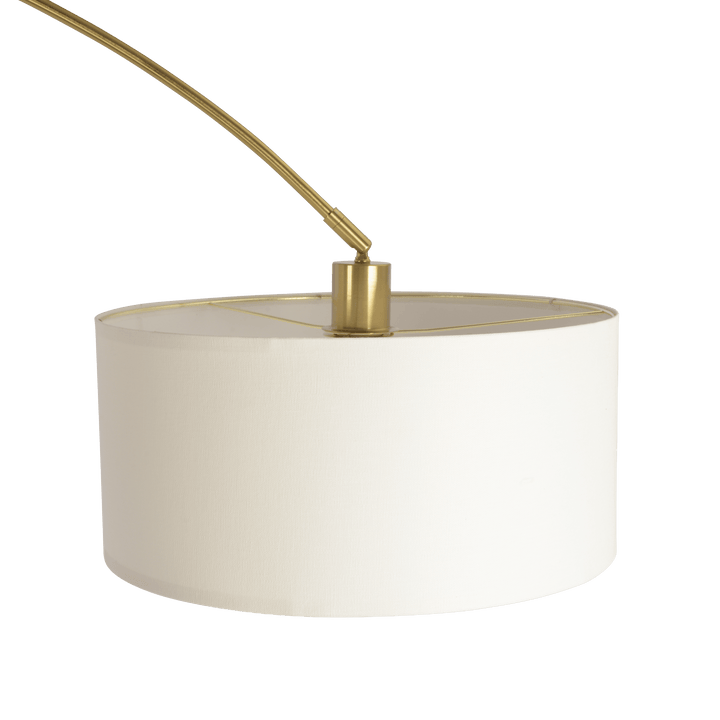 Ambient Arch Gold Brass Floor Lamp with Large Linen Shade.