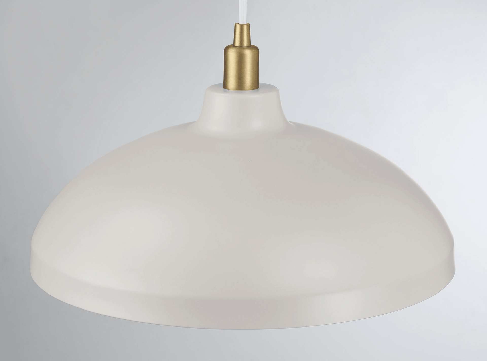 Astral Single Light White Pendant Lamp with Golder Brass Finish for Entrance Kitchen Island 14"D × 8"H.