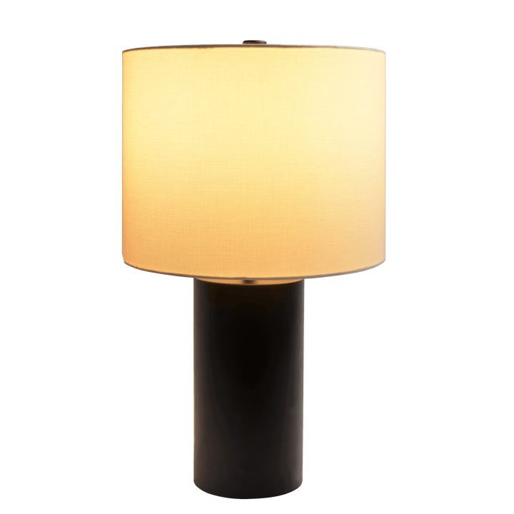 Aura Black Table Lamp with On/Off Switch Black Block Base.