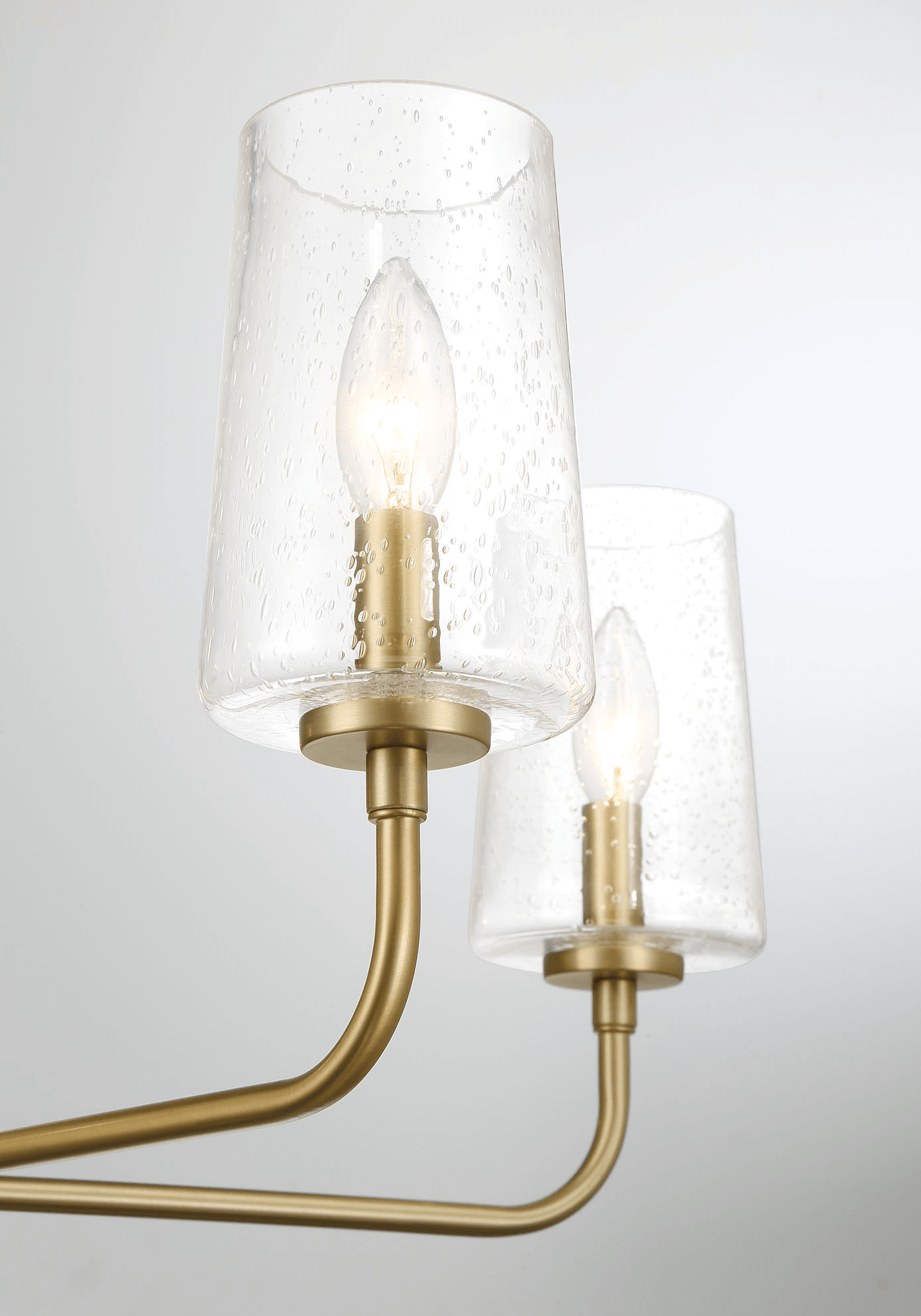 Dazzle Five Lights Chandelier With Clear Seeded Glass -Satin Brass.