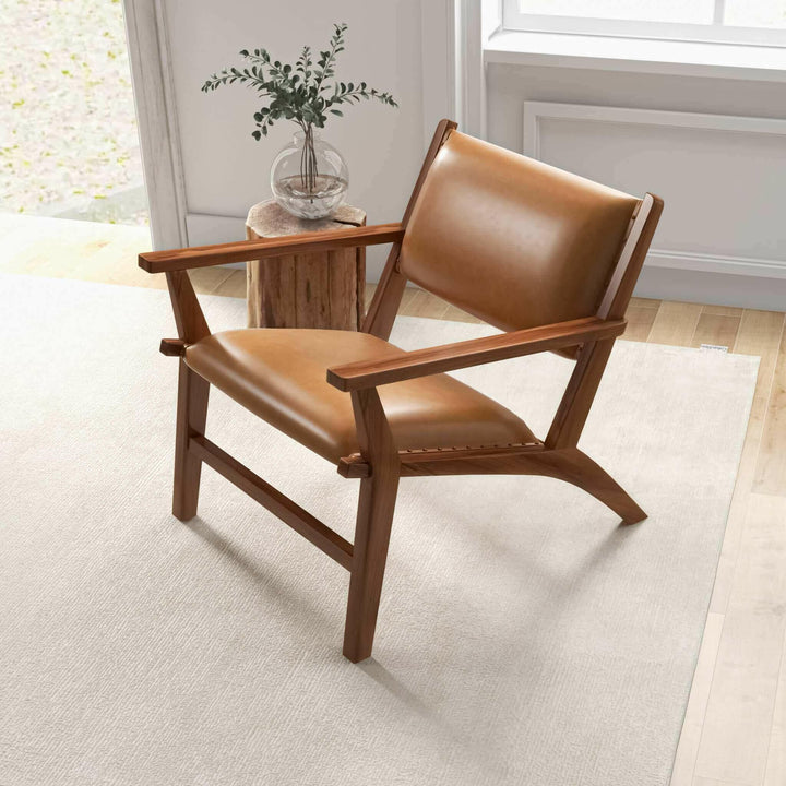 Hendrix Antique Tan Leather Arm Chair.