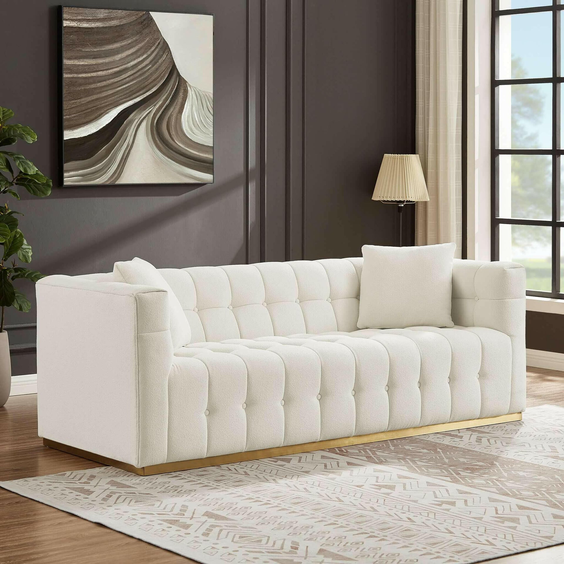 Eleanor Sofa Beige Boucle.