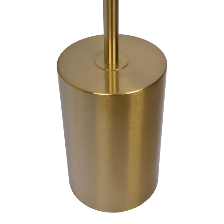 Harmony Brassed Gold Floor Lamp with Rotary Switch Triple Spots Metal Block Base.