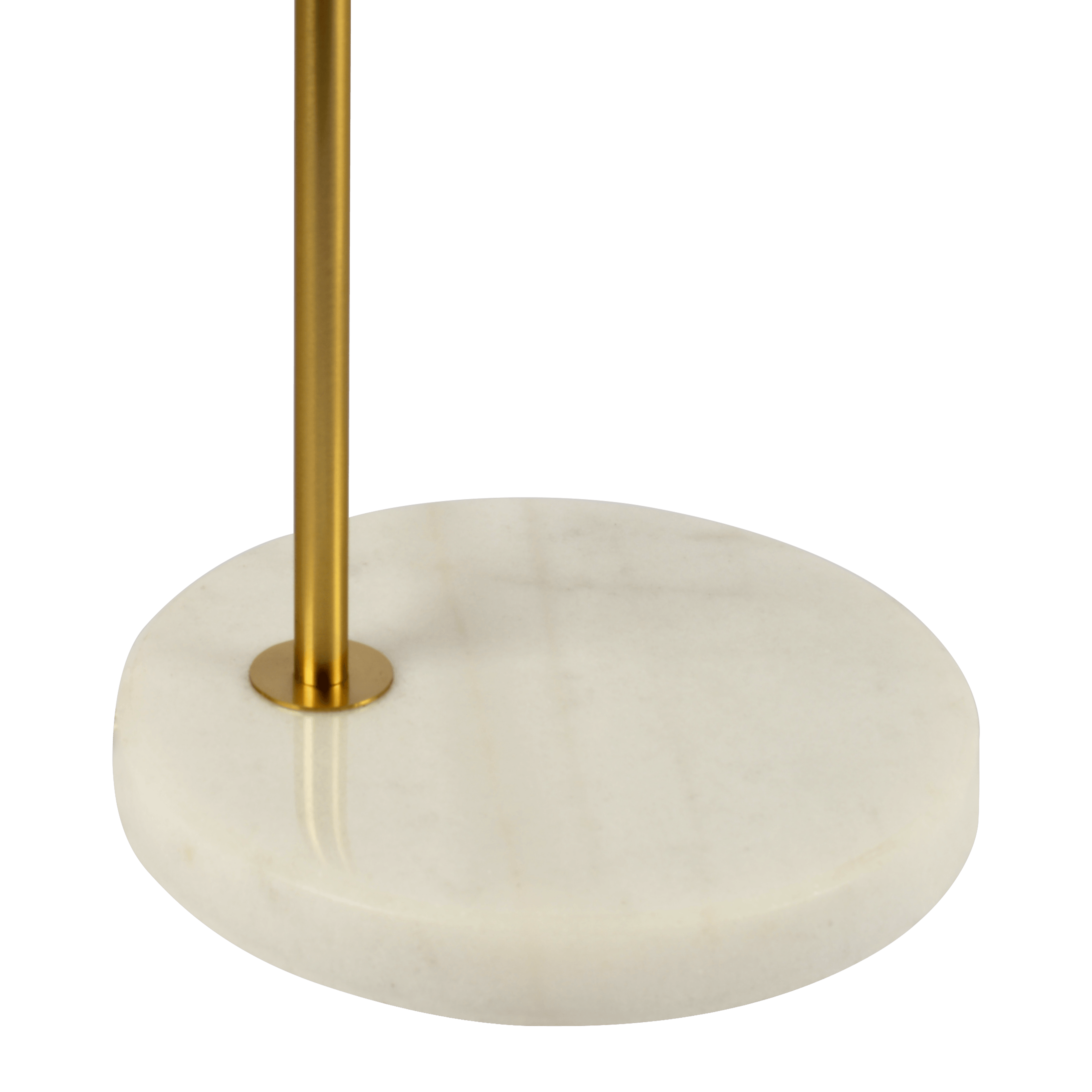 Haven Clear Glass Table Lamp, Gold Brush Metal and Marble Base, Button Control.