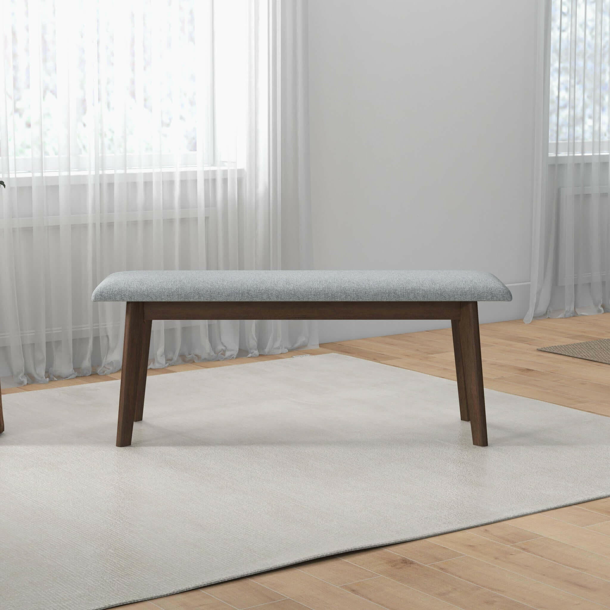 Carlos Fabric Upholstered Solid Wood Bench 47".