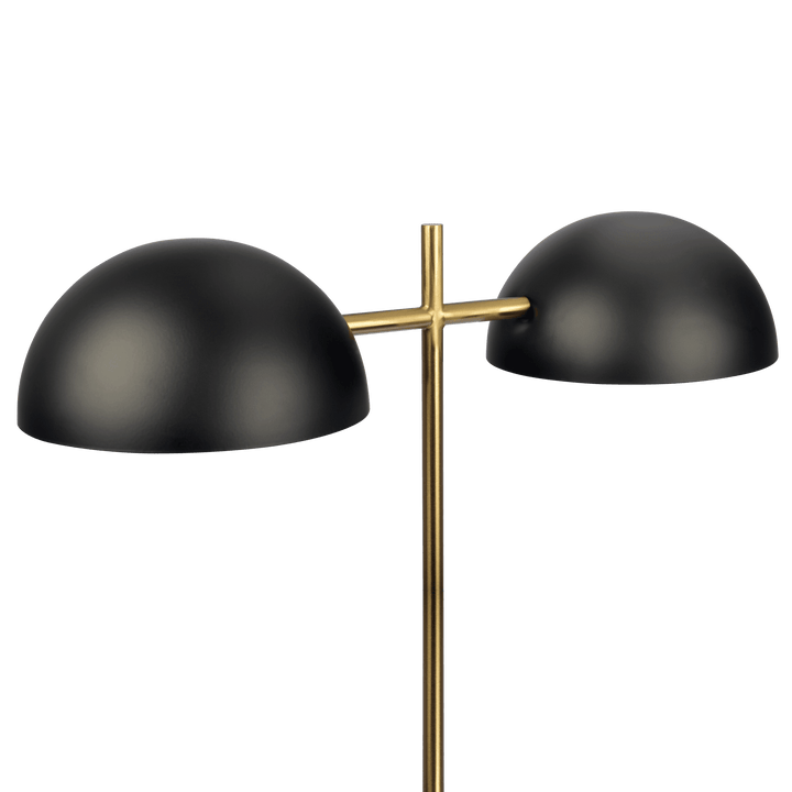 Nova Hydro Black Table Lamp with On/Off Switch Double Lamp with Faux Marble Base.