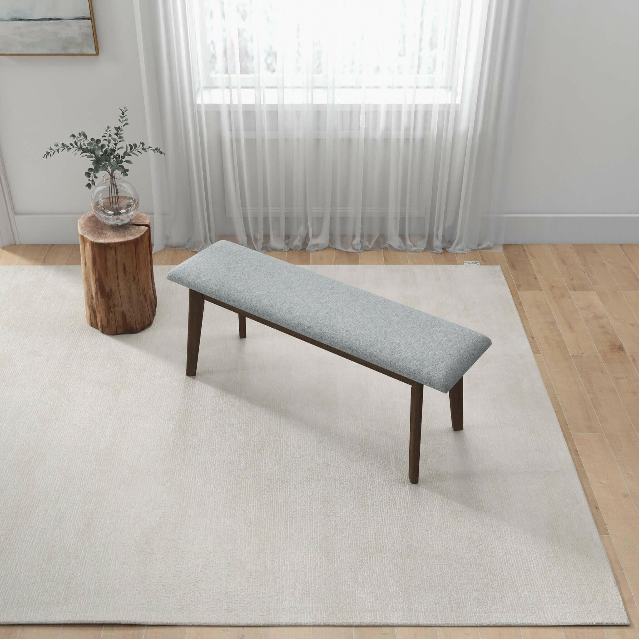 Carlos Fabric Upholstered Solid Wood Bench 47".