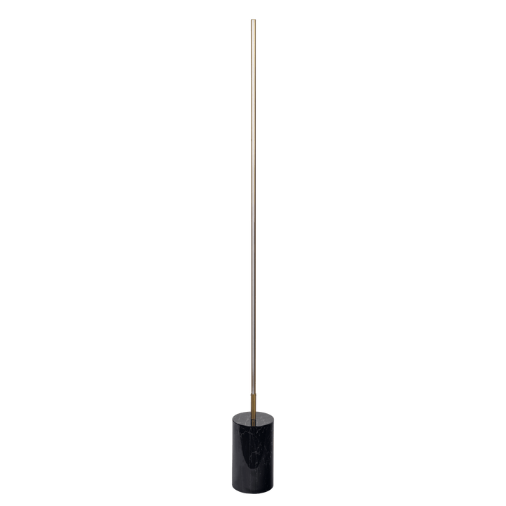 Prism Brassed Gold LED Floor Lamp with On/Off Switch Faux Marble Base.