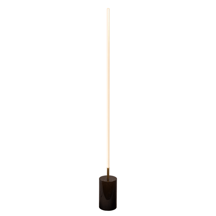 Prism Brassed Gold LED Floor Lamp with On/Off Switch Faux Marble Base.