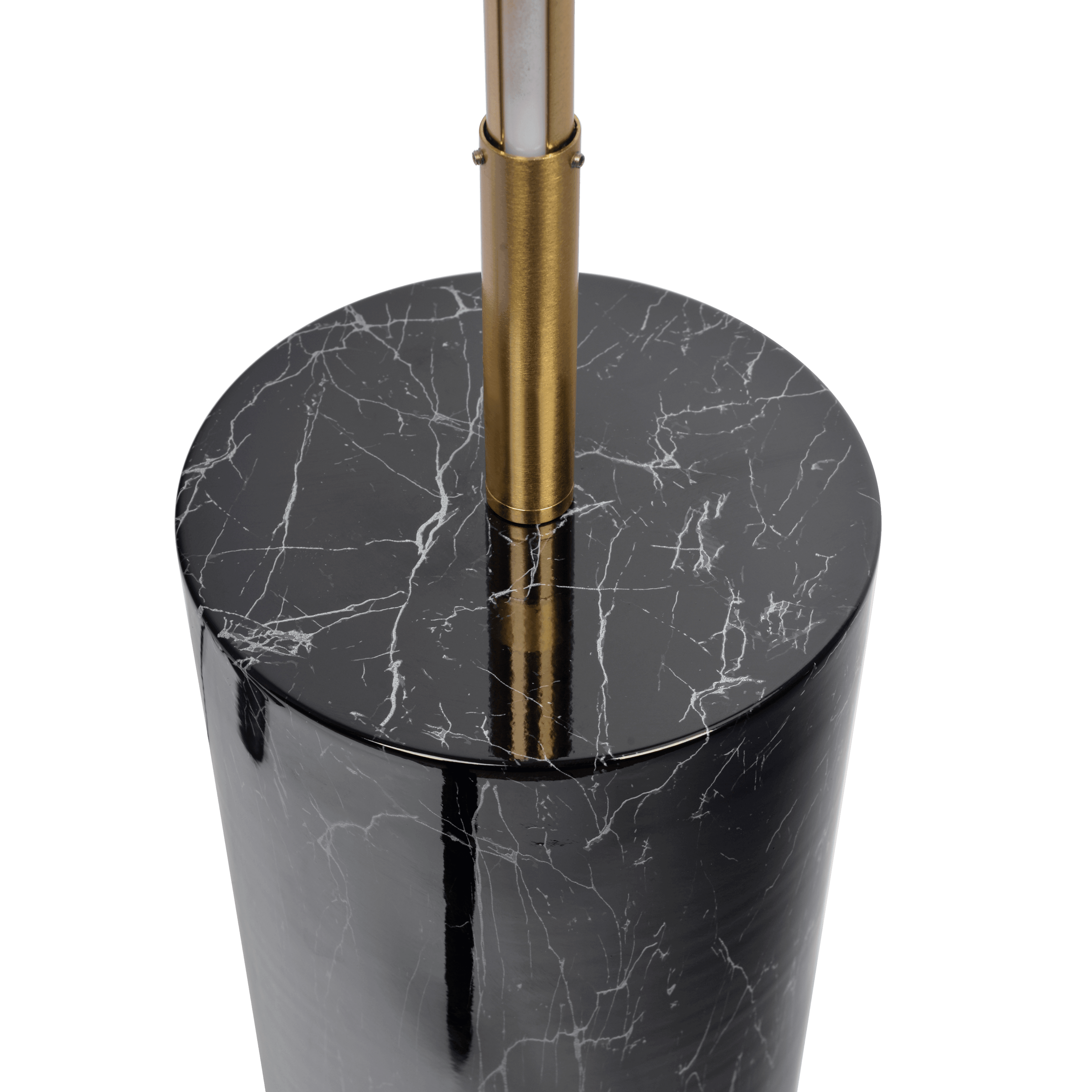 Prism Brassed Gold LED Floor Lamp with On/Off Switch Faux Marble Base.