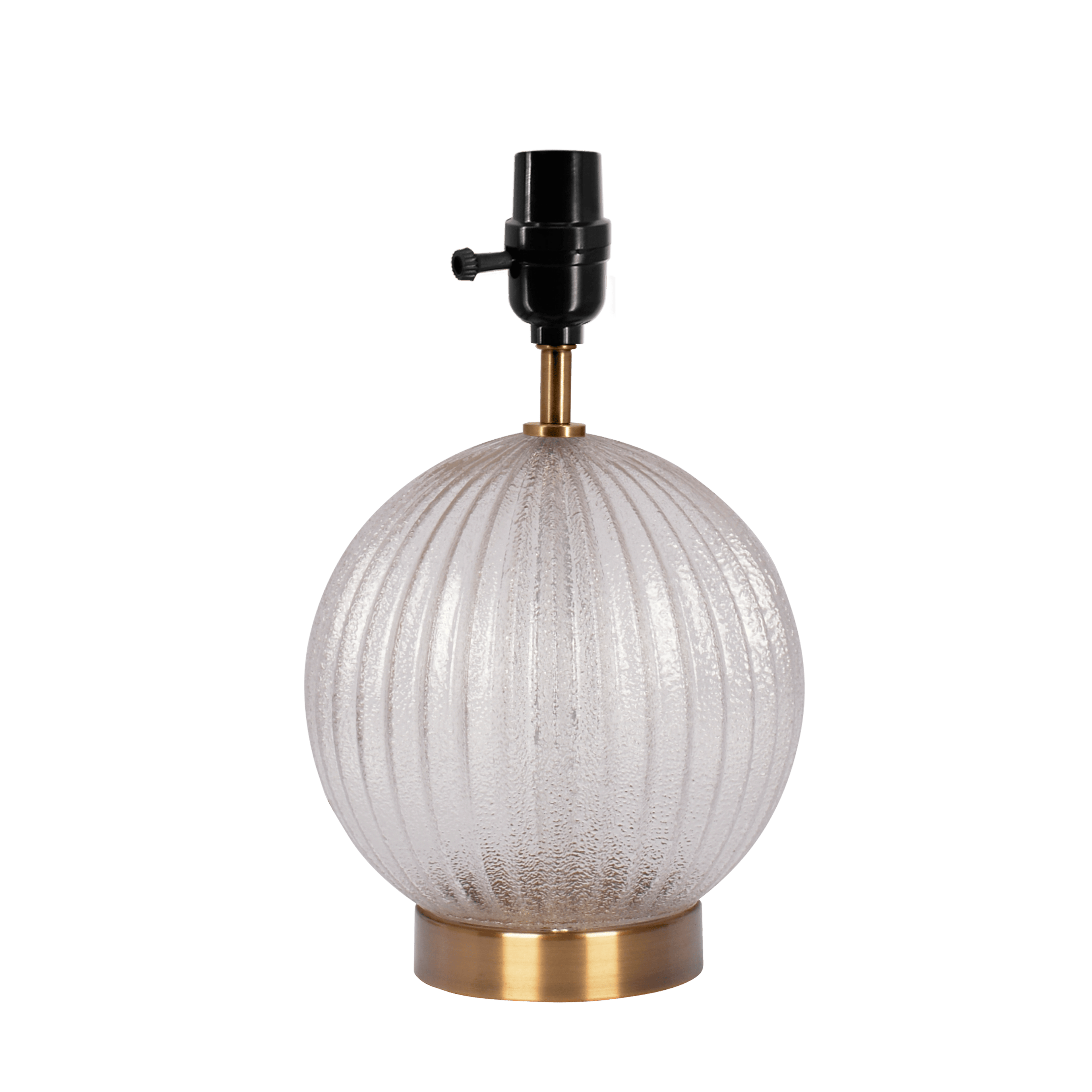 Serenity Round Ribbed Glass Lamp Base Clear Table Lamp Large Linen Shade.