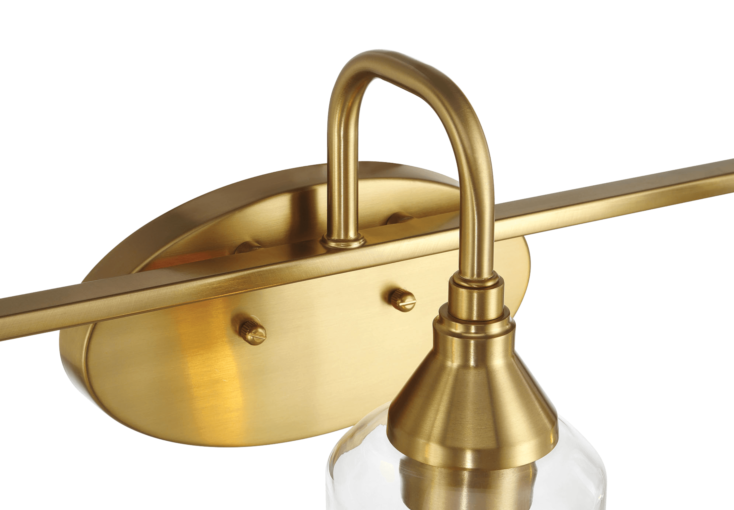 Twilight Three Lights Brushed Gold Contemporary Vanity Light 22"W × 10"H × 7.48"E with Clear Glass.