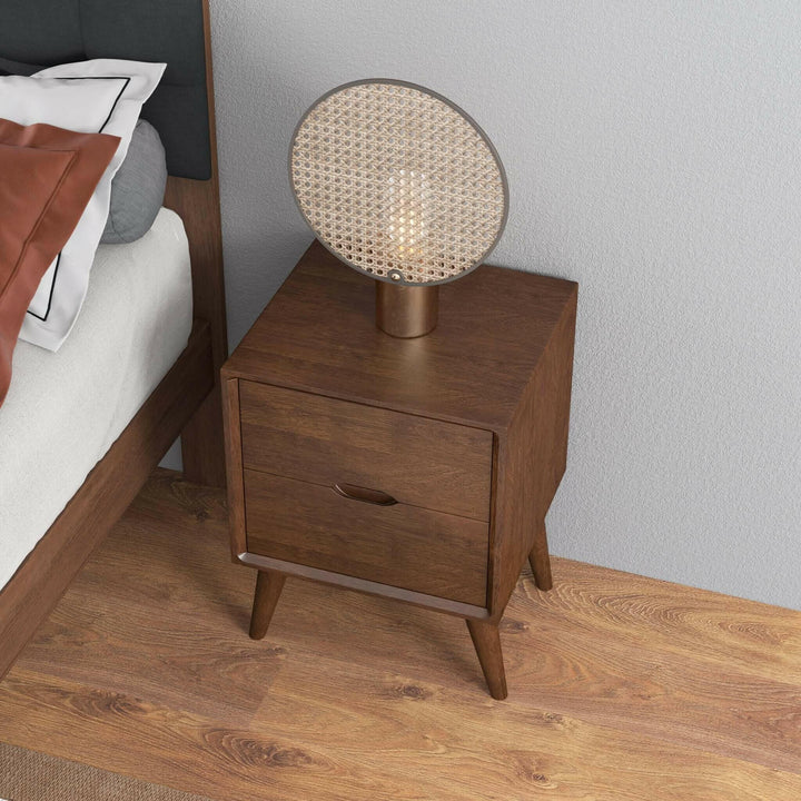 Alexandra Brown Night Stand With 2 Drawers.