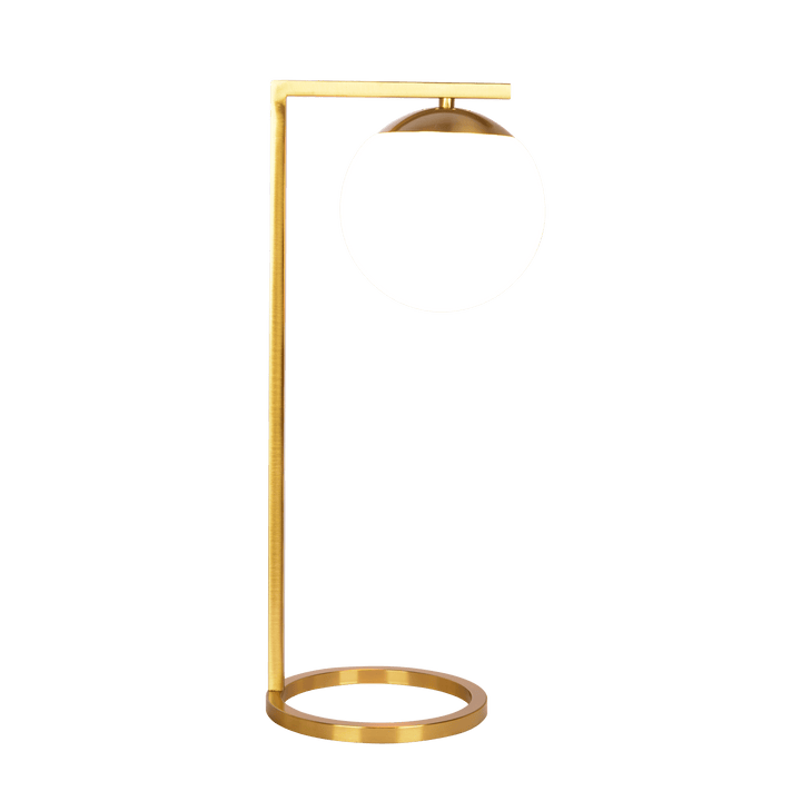 Velvet Globe Table Lamp White Opal Glass with Dimmer Switch Inline.