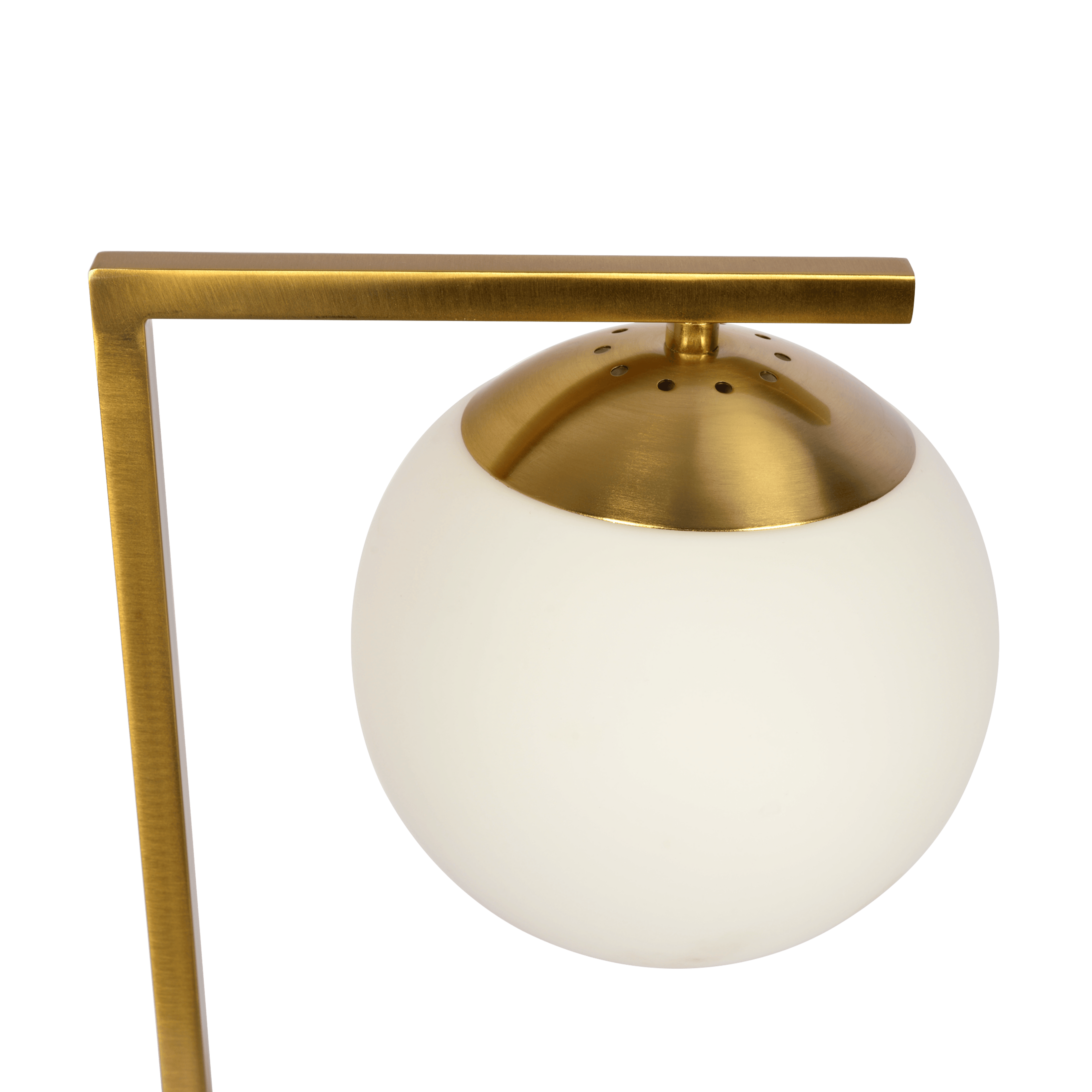 Velvet Globe Table Lamp White Opal Glass with Dimmer Switch Inline.