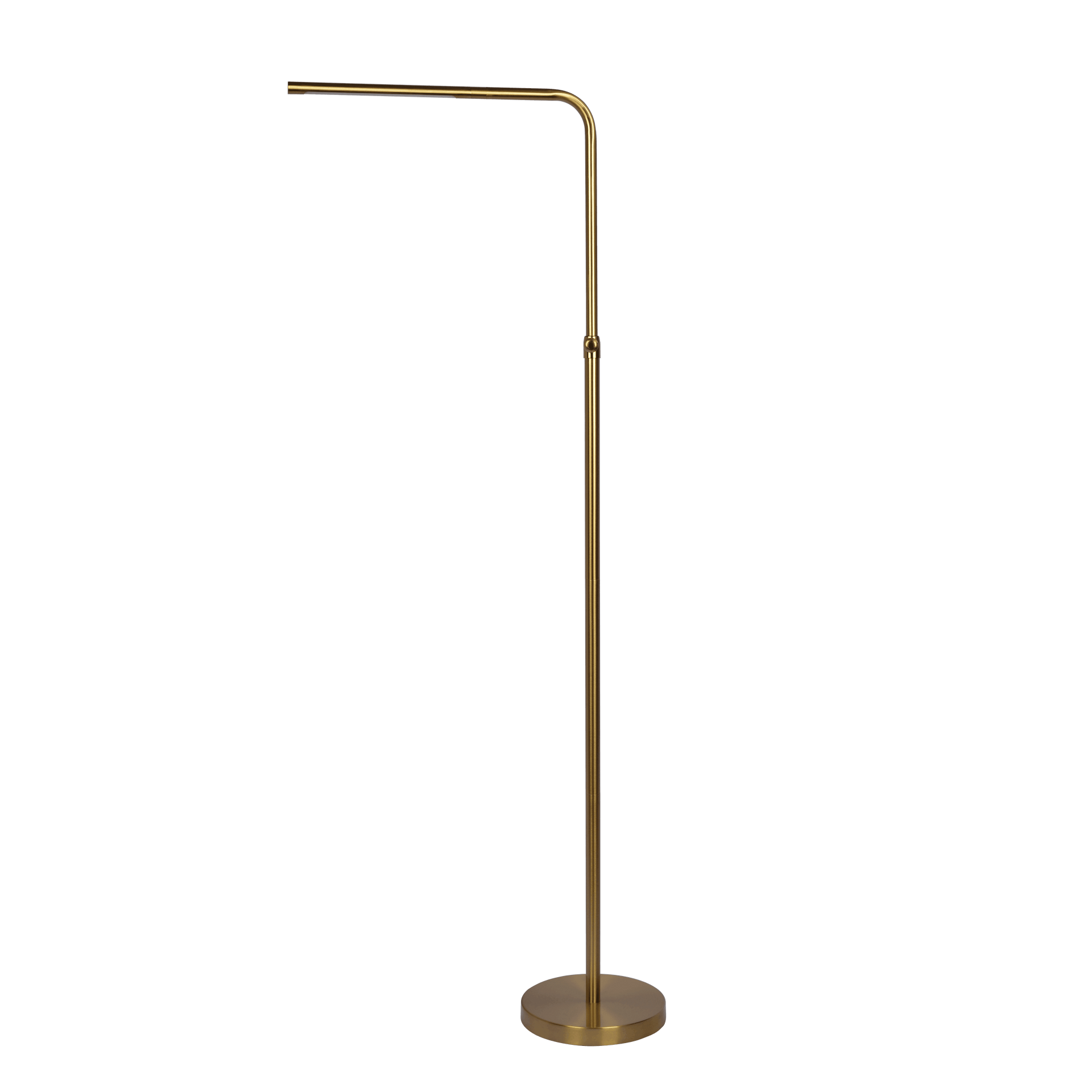 Verve Brassed Gold Floor Lamp with On/Off Switch Adjustable Led Round Base.