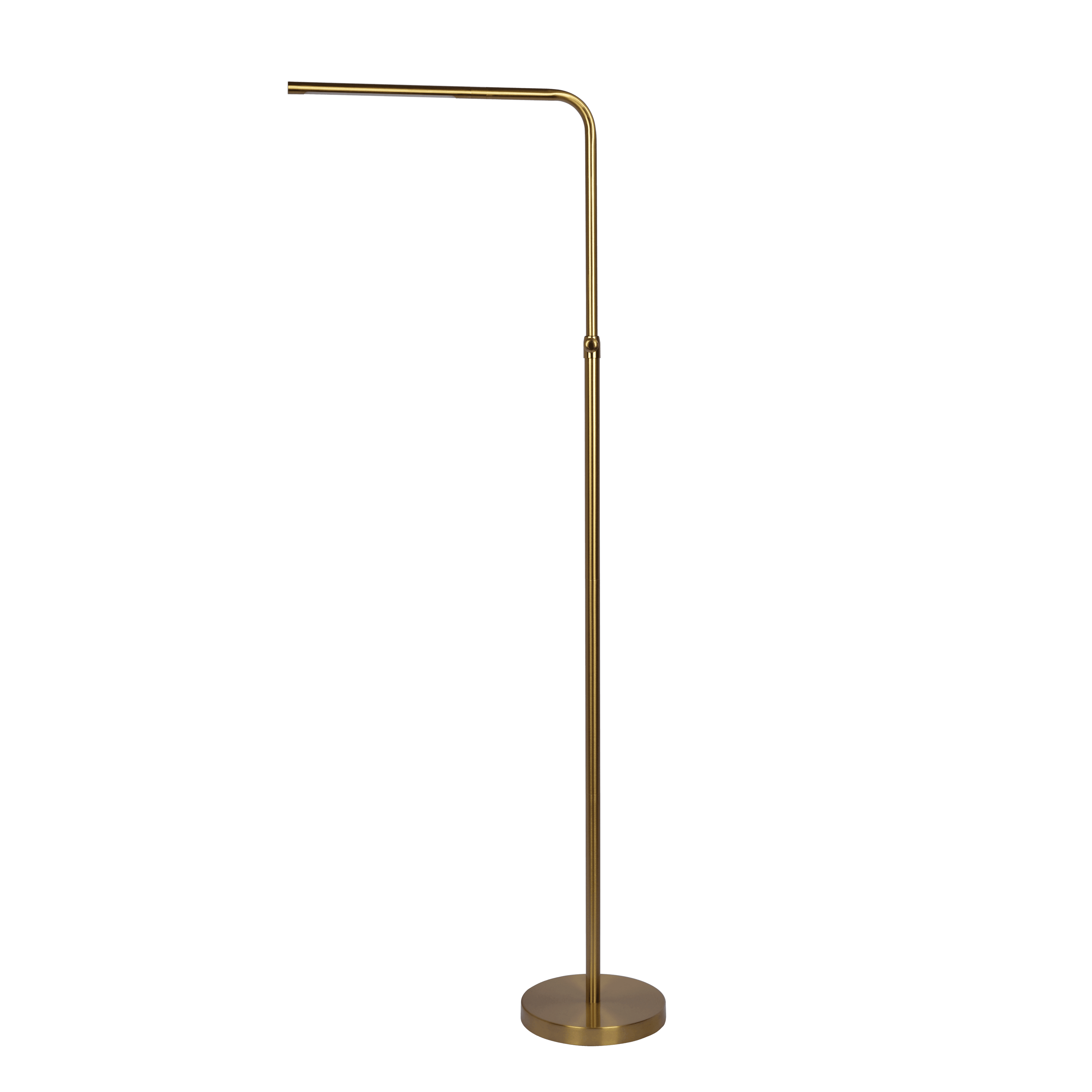 Verve Brassed Gold Floor Lamp with On/Off Switch Adjustable Led Round Base.