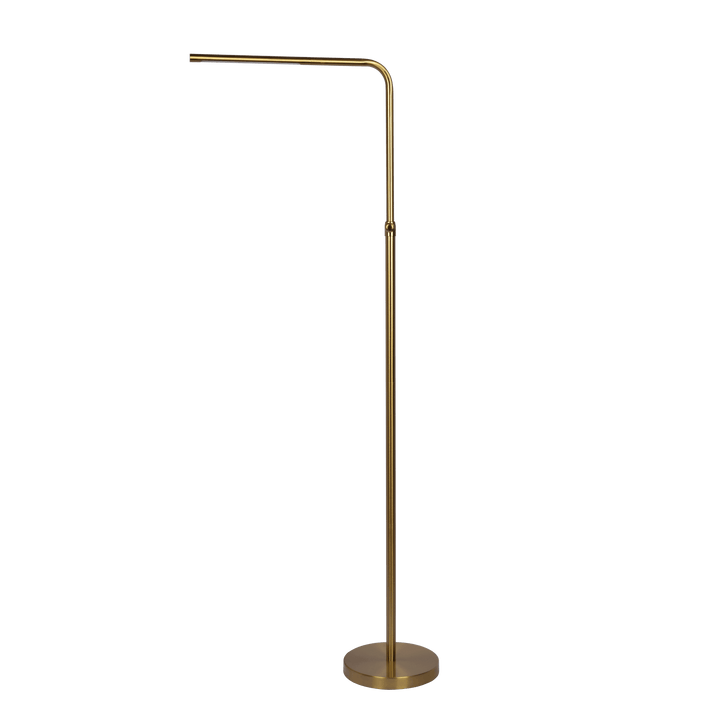 Verve Brassed Gold Floor Lamp with On/Off Switch Adjustable Led Round Base.