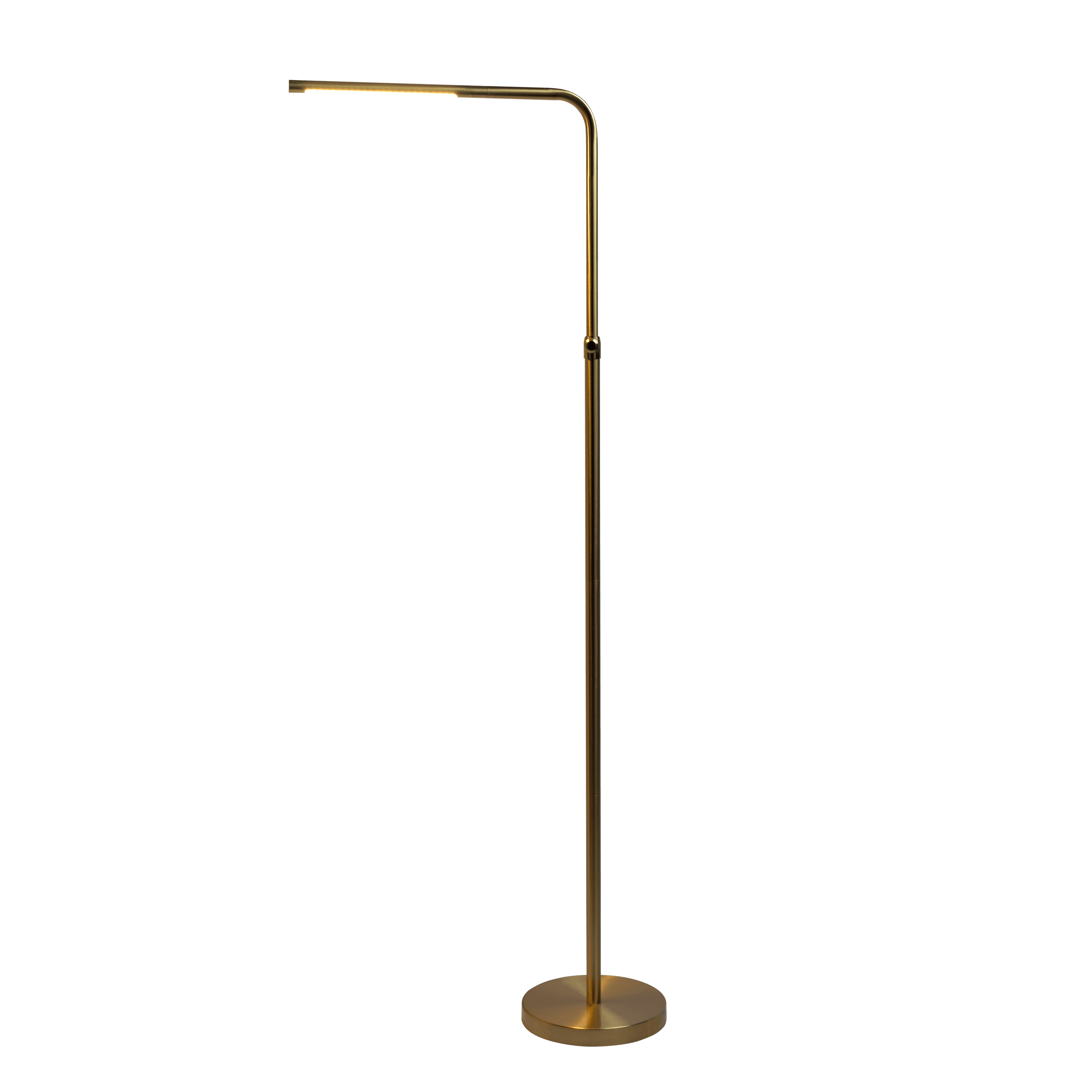 Verve Brassed Gold Floor Lamp with On/Off Switch Adjustable Led Round Base.