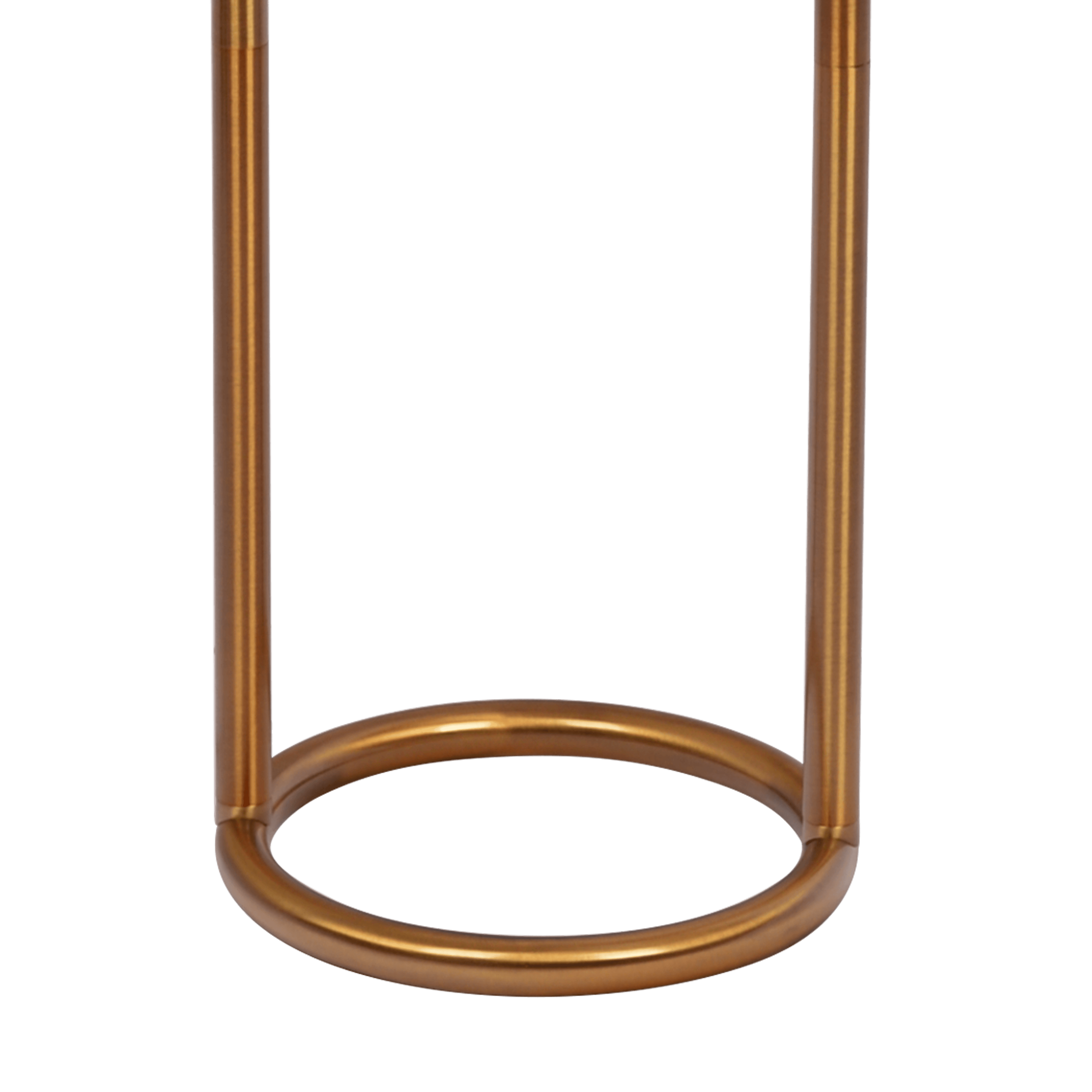 Vivid Brass Ring Base Floor Lamp with Large White Drum Shade.