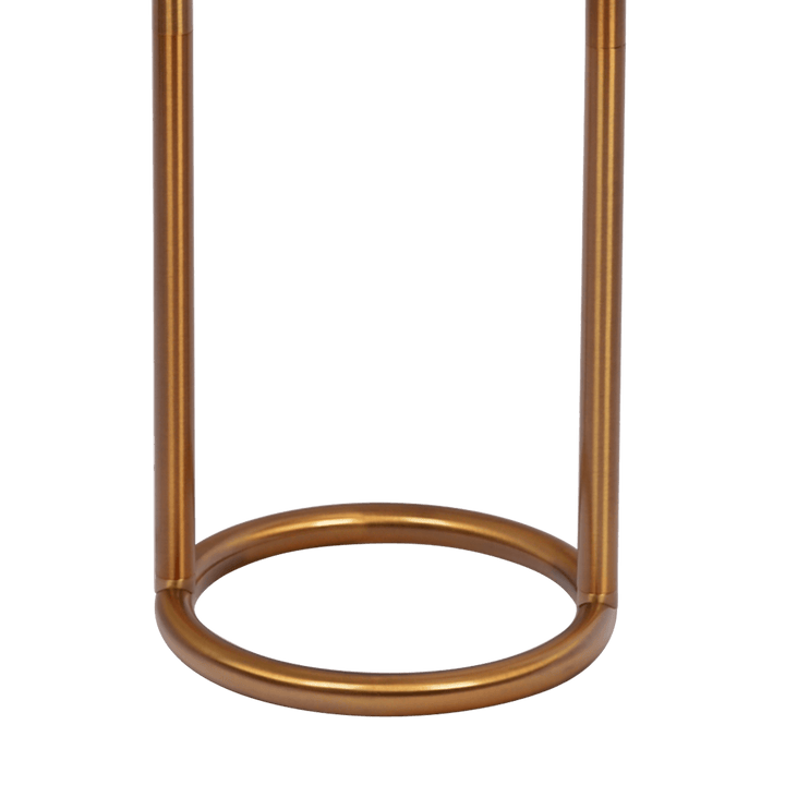 Vivid Brass Ring Base Floor Lamp with Large White Drum Shade.