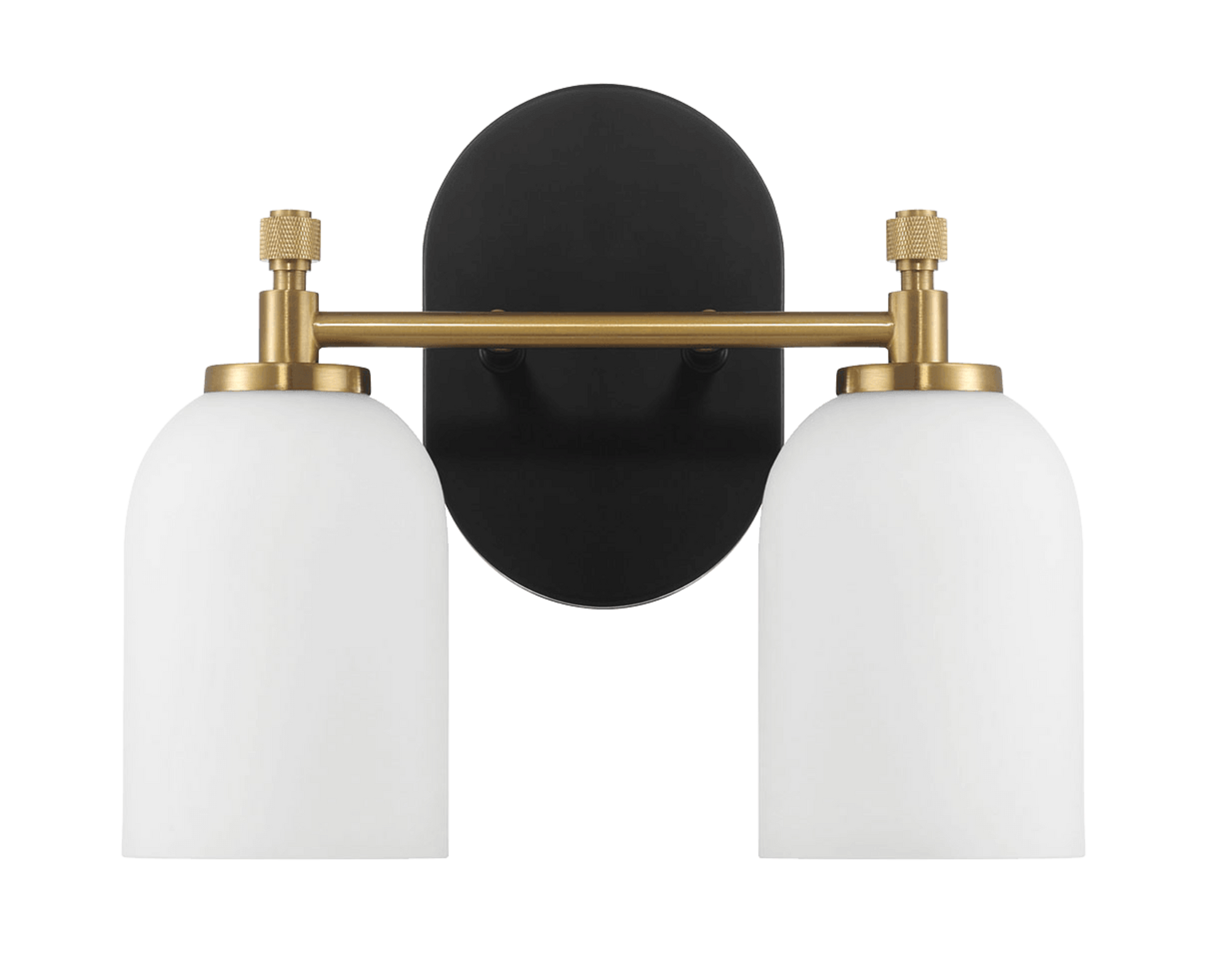 Vortex Two Lights Vanity in Traditional Style for Over Bathroom Mirror Wall Sconce 12.25"W × 10.125"H × 5.5"E With White Frosted Glass.