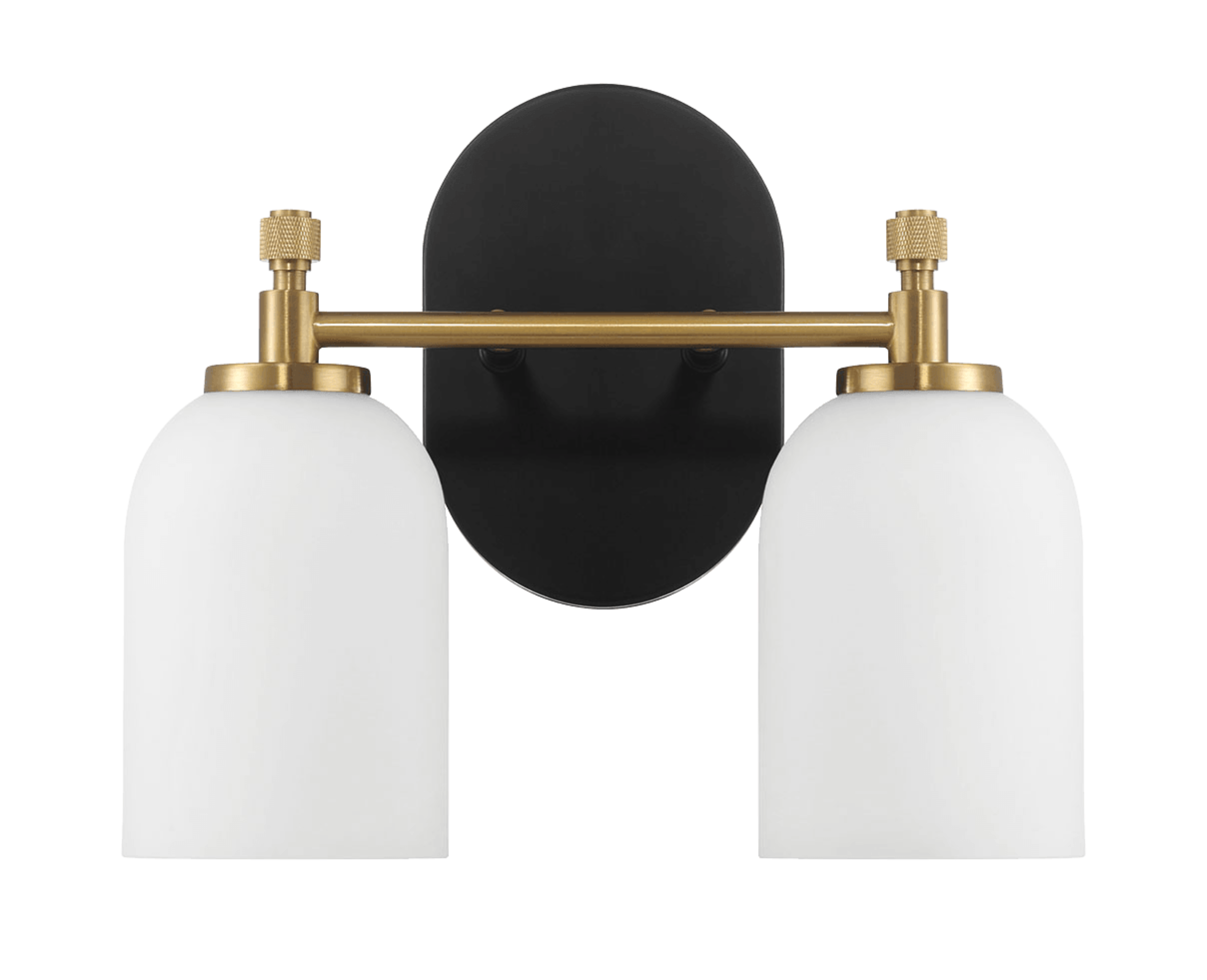 Vortex Two Lights Vanity in Traditional Style for Over Bathroom Mirror Wall Sconce 12.25"W × 10.125"H × 5.5"E With White Frosted Glass.