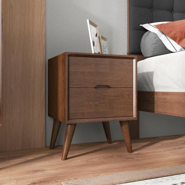 Alexandra Brown Night Stand With 2 Drawers.